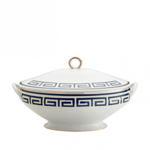 Ginori Labirinto Blue Tureen w/ Cover - 4.5 qt.